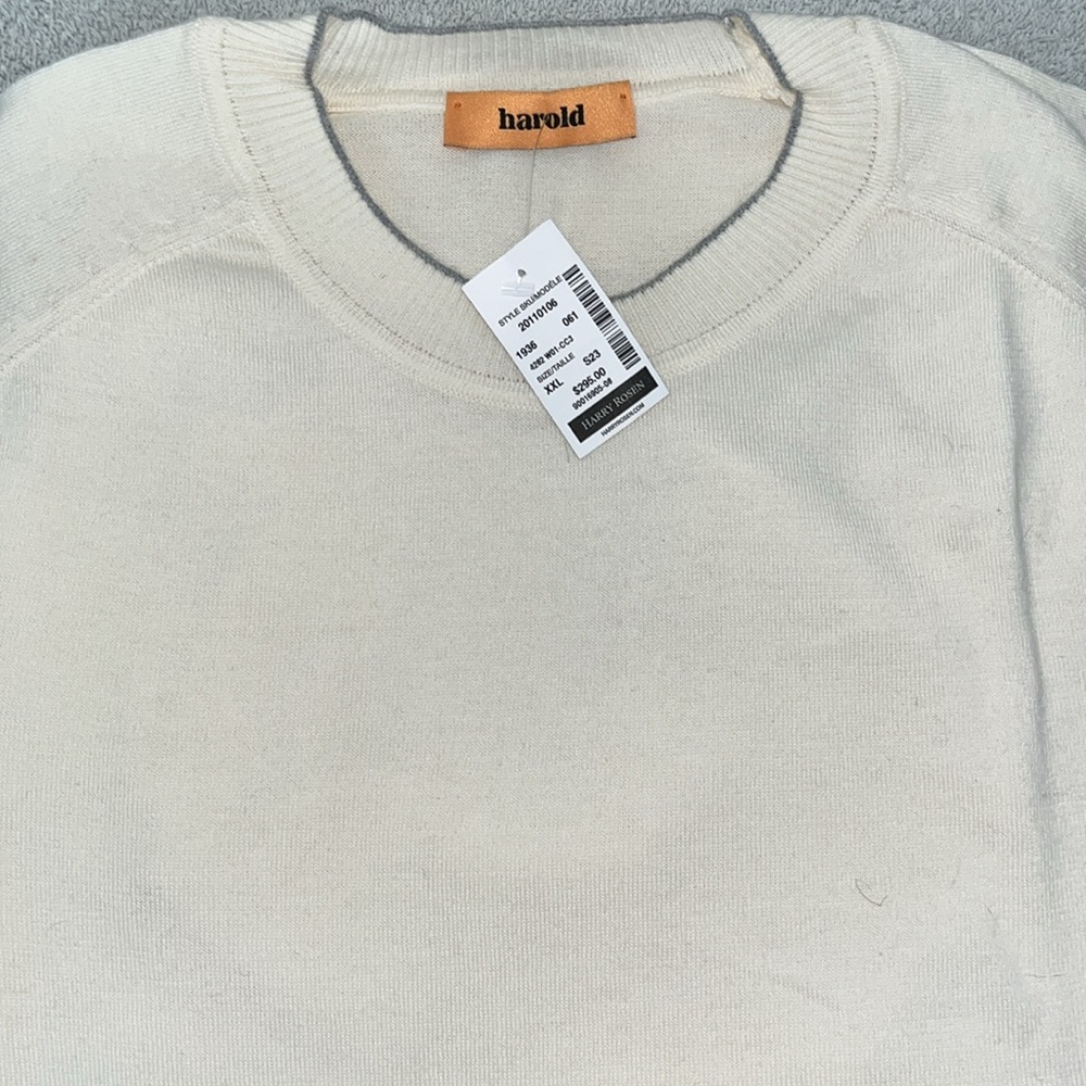 ❣️Cashmere Crew Neck Sweater Size XL by Harold/Harry Rosen New W/ Tags Reg $295
